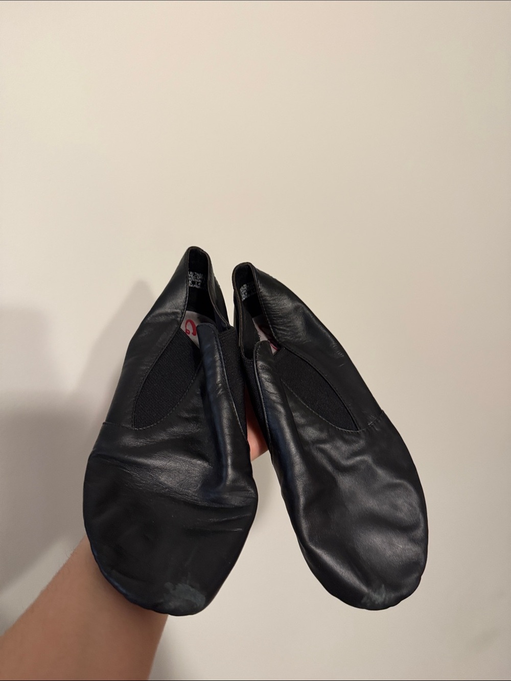 Capezio Black Leather Slip-On Dance Shoes